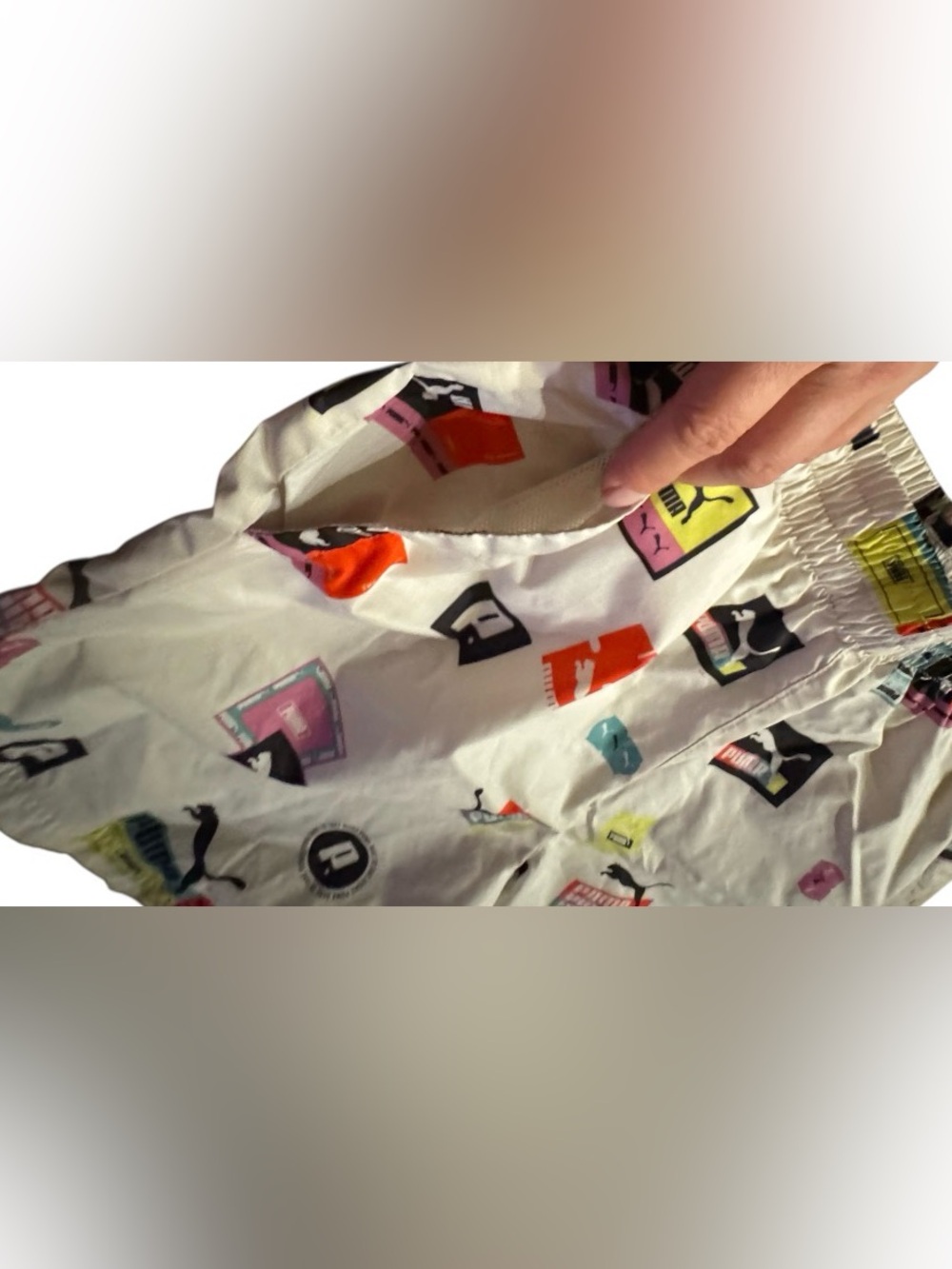 Puma size M board shorts athletic all over print logo beach sports - Picture 3 of 13